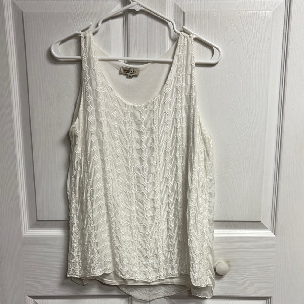 White Asymmetrical Tank Top